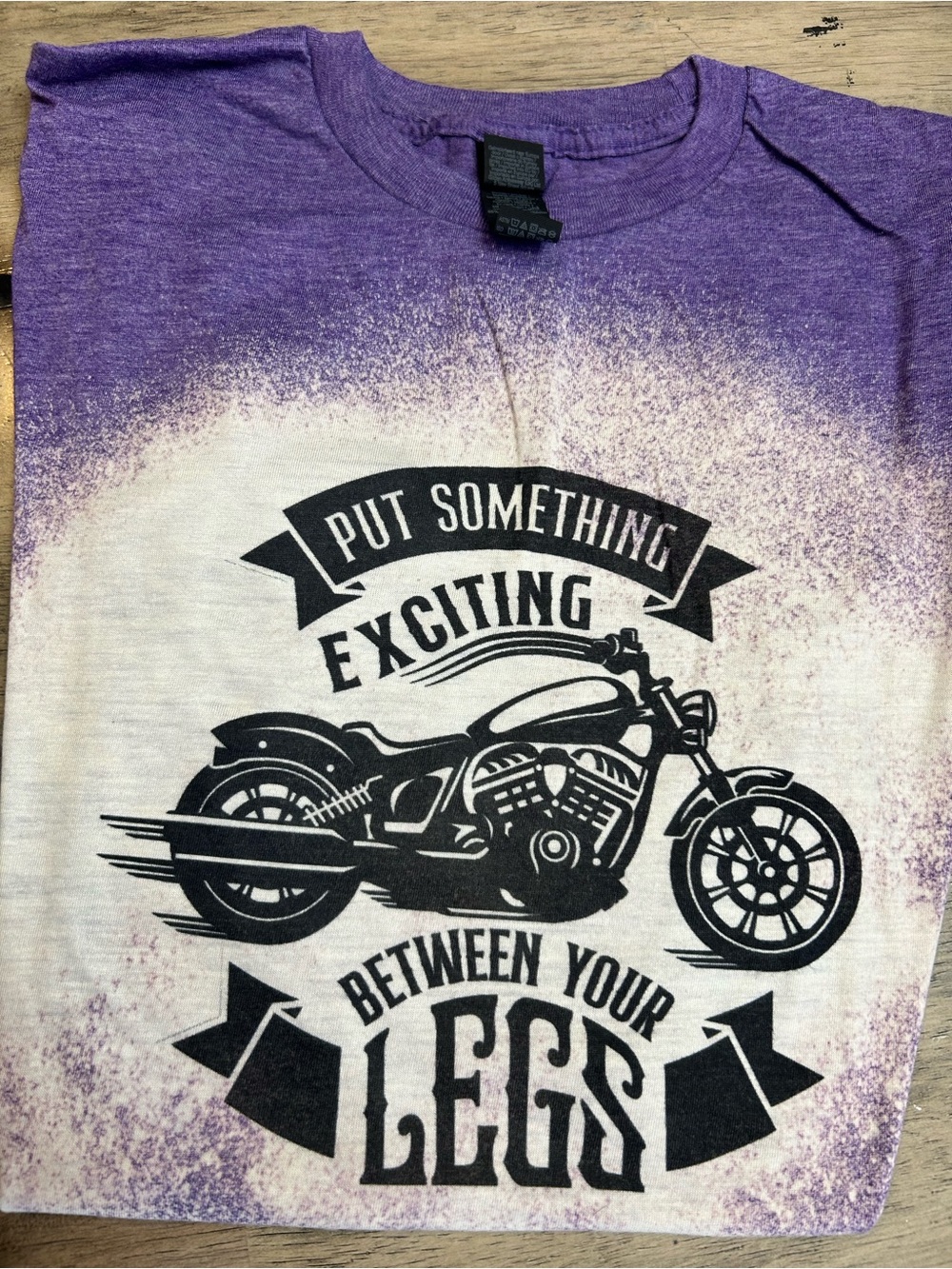 Gildan Purple and White Kids Motorcycle Graphic Tee